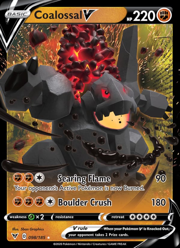 Coalossal V 098/185 Vivid Voltage Pokémon card