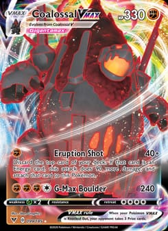 Coalossal VMAX 189/185 Secret Rare – Vivid Voltage Pokémon card