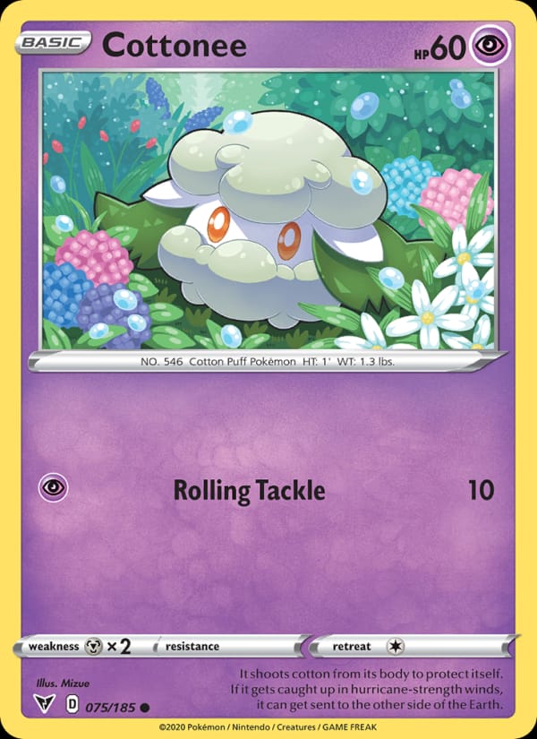 Cottonee 075/185 Vivid Voltage Pokémon card