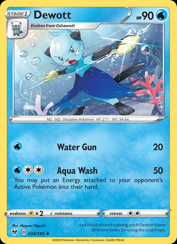 Dewott 034/185 Vivid Voltage Pokémon card