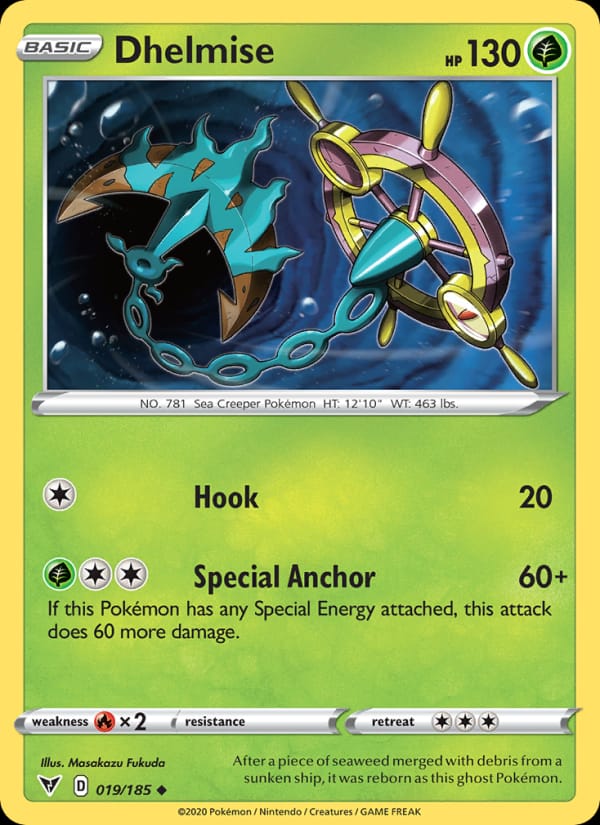 Dhelmise 019/185 Vivid Voltage Pokémon card