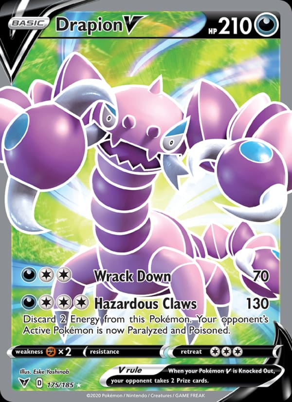 Drapion V 175/185 Vivid Voltage Pokémon card