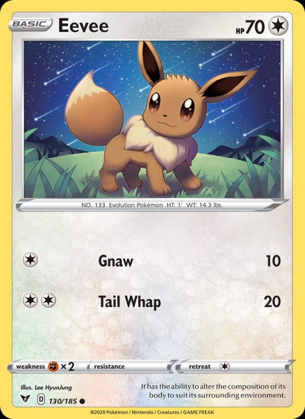 Eevee 130/185 Vivid Voltage Pokémon card