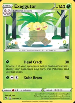 Exeggutor 005/185 Rare – Vivid Voltage Pokémon card