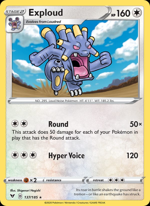 Exploud 137/185 Vivid Voltage Pokémon card