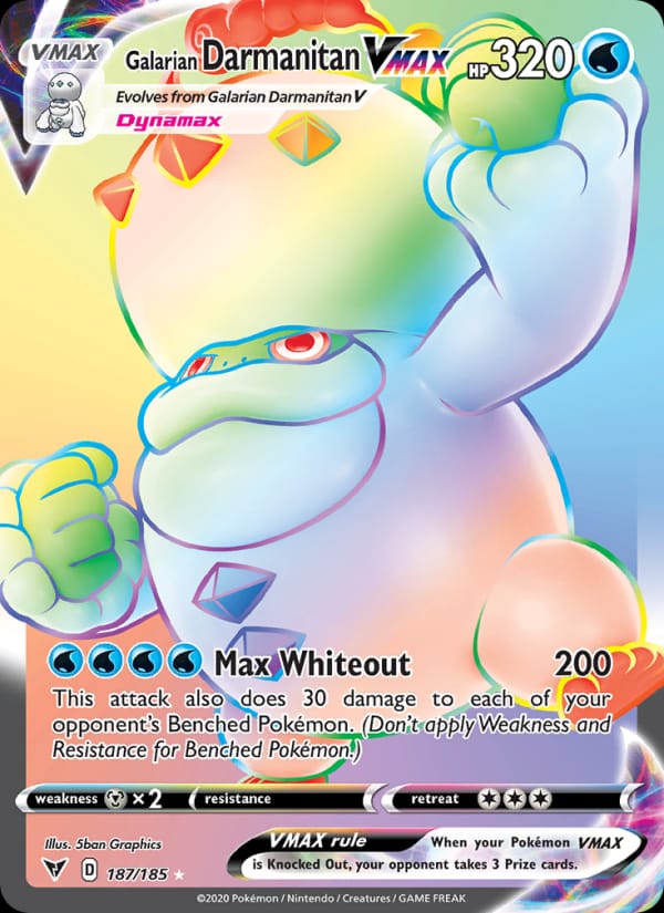 Galarian Darmanitan VMAX 187/185 Vivid Voltage Pokémon card
