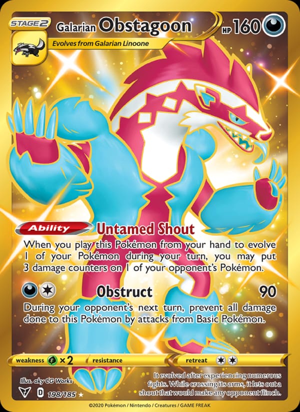 Galarian Obstagoon 198/185 Vivid Voltage Pokémon card
