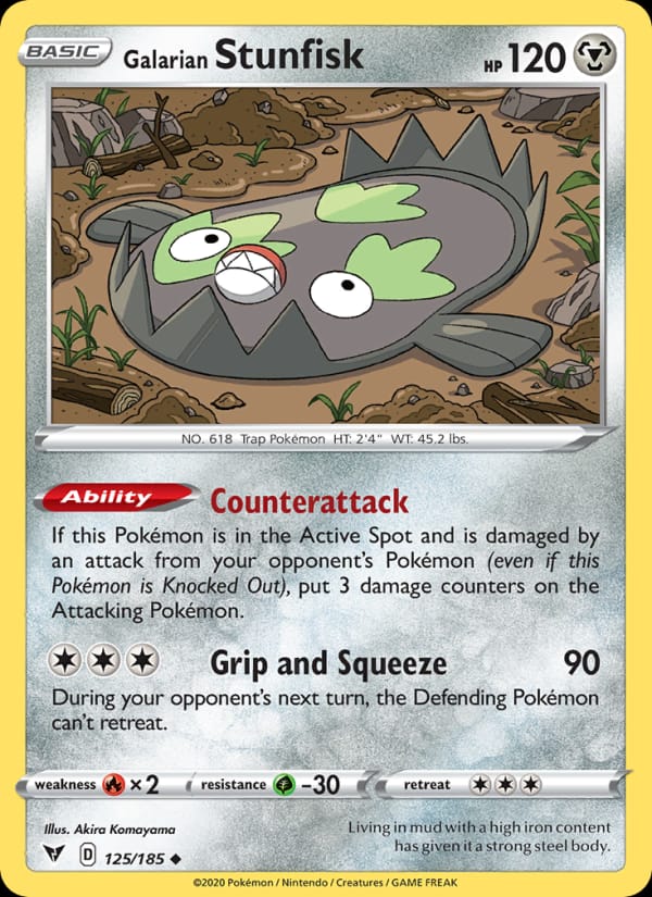 Galarian Stunfisk 125/185 Vivid Voltage Pokémon card