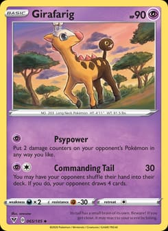 Girafarig 065/185 Uncommon – Vivid Voltage Pokémon card