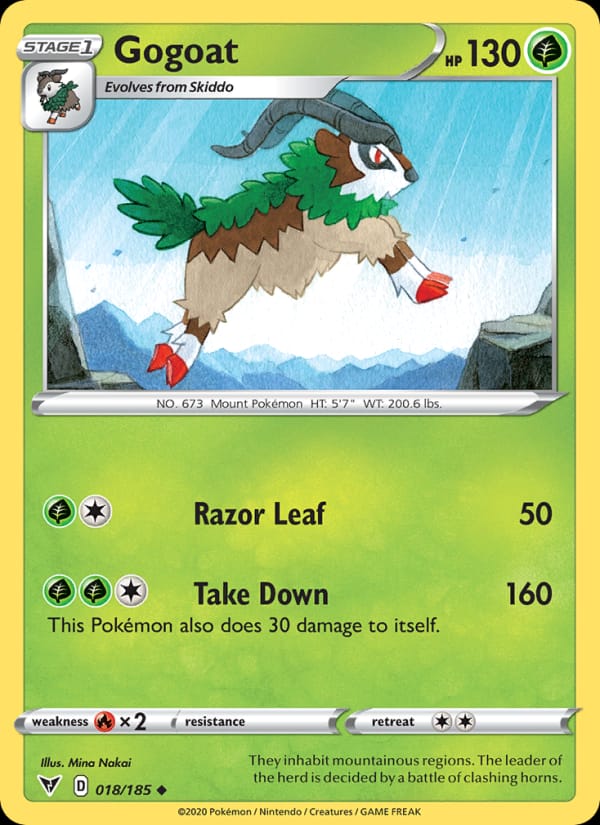 Gogoat 018/185 Vivid Voltage Pokémon card