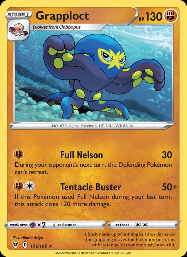 Grapploct 101/185 Vivid Voltage Pokémon card