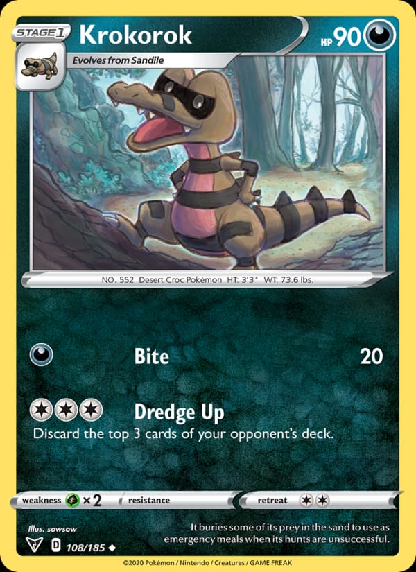 Krokorok 108/185 Vivid Voltage Pokémon card
