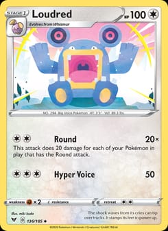 Loudred 136/185 Uncommon – Vivid Voltage Pokémon card