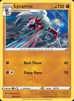 Lycanroc 095/185 Rare – Vivid Voltage Pokémon card