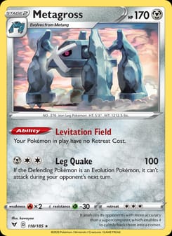 Metagross 118/185 Rare – Vivid Voltage Pokémon card