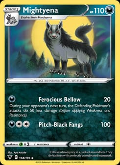 Mightyena 104/185 Uncommon – Vivid Voltage Pokémon card