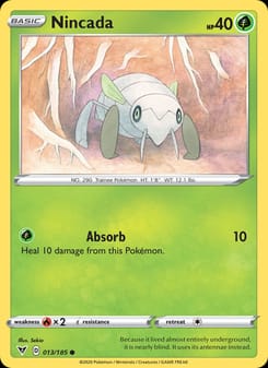 Nincada 013/185 Common – Vivid Voltage Pokémon card