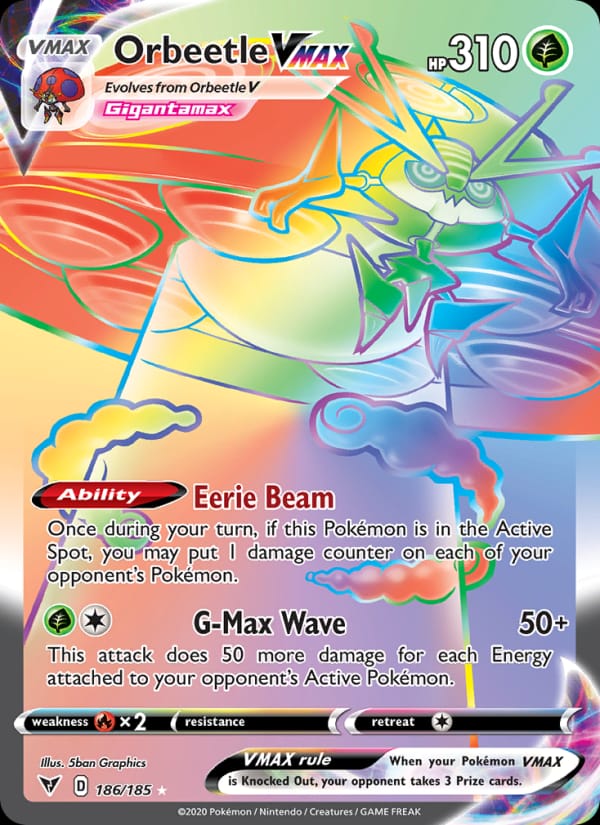 Orbeetle VMAX 186/185 Vivid Voltage Pokémon card