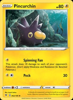Pincurchin 062/185 Uncommon – Vivid Voltage Pokémon card