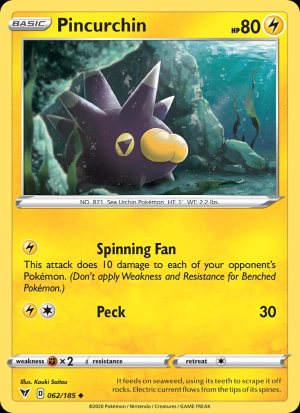 Pincurchin 062/185 Vivid Voltage Pokémon card