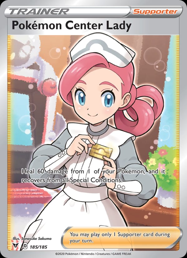 Pokémon Center Lady 185/185 Vivid Voltage Pokémon card