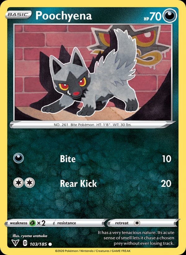 Poochyena 103/185 Vivid Voltage Pokémon card
