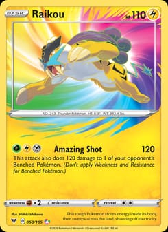 Raikou 050/185 Amazing Rare – Vivid Voltage Pokémon card