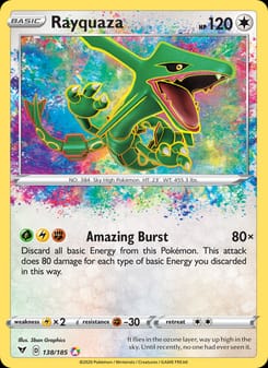 Rayquaza 138/185 Amazing Rare – Vivid Voltage Pokémon card