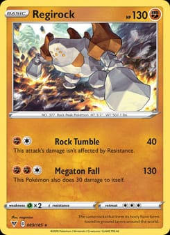 Regirock 089/185 Holo Rare – Vivid Voltage Pokémon card