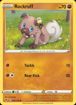 Rockruff 094/185 Common – Vivid Voltage Pokémon card