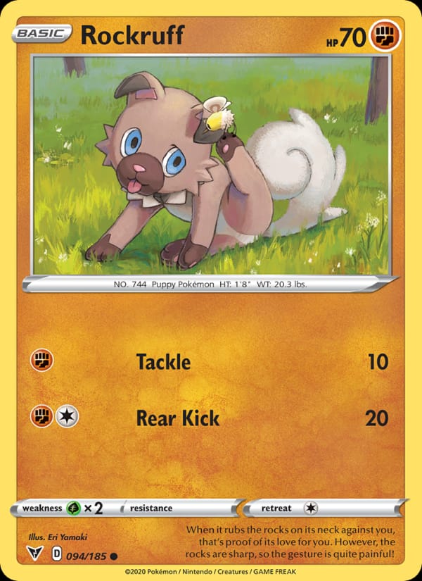 Rockruff 094/185 Vivid Voltage Pokémon card