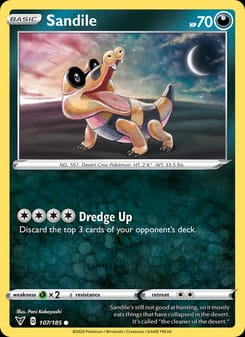 Sandile 107/185 Common – Vivid Voltage Pokémon card