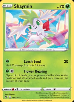 Shaymin 015/185 Holo Rare – Vivid Voltage Pokémon card