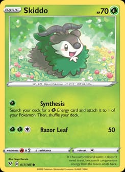 Skiddo 017/185 Common – Vivid Voltage Pokémon card