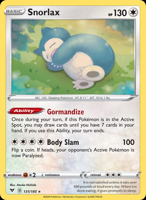 Snorlax 131/185 Vivid Voltage Pokémon card