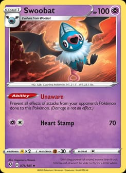 Swoobat 074/185 Uncommon – Vivid Voltage Pokémon card