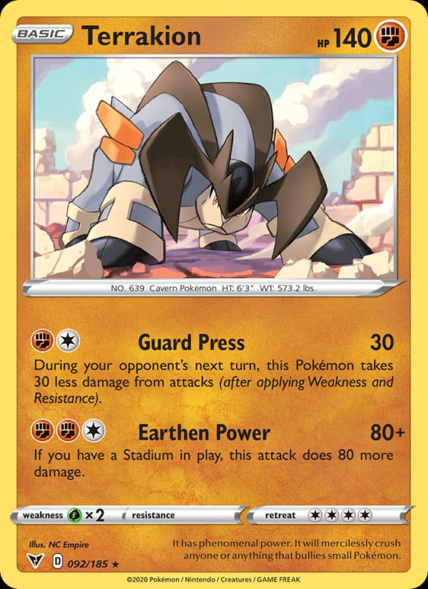 Terrakion 092/185 Vivid Voltage Pokémon card