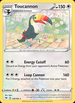 Toucannon 145/185 Rare – Vivid Voltage Pokémon card