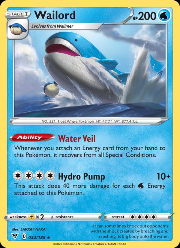 Wailord 032/185 Vivid Voltage Pokémon card
