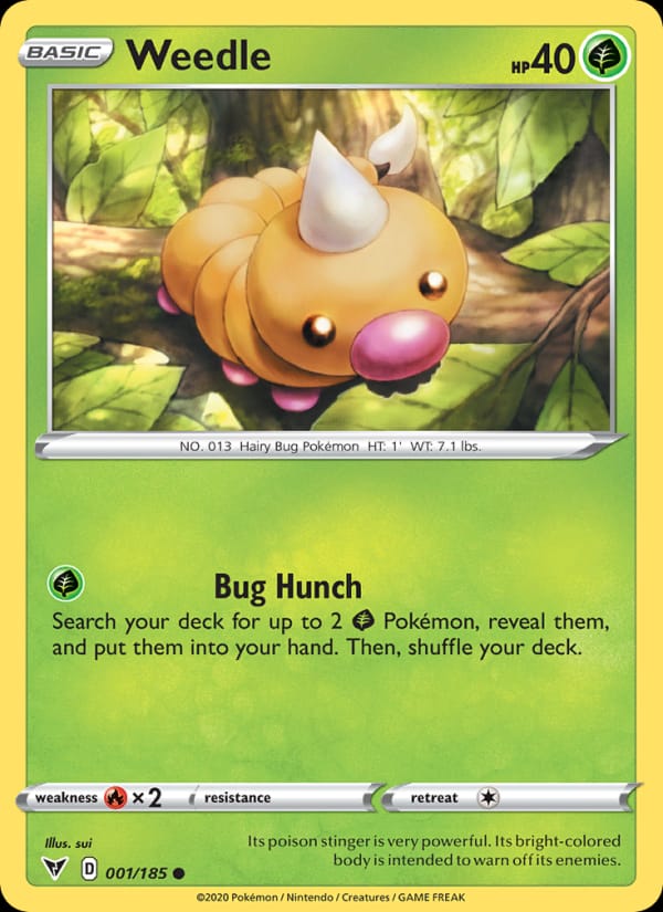 Weedle 001/185 Vivid Voltage Pokémon card