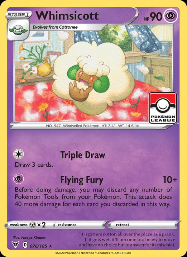 Whimsicott 076/185 Vivid Voltage Pokémon card