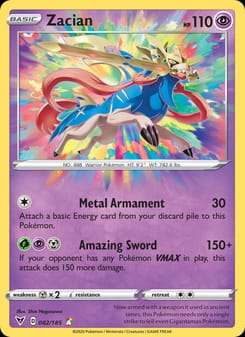 Zacian 082/185 Amazing Rare – Vivid Voltage Pokémon card