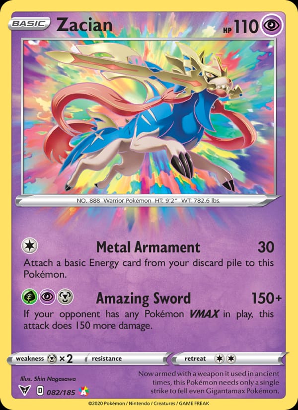 Zacian 082/185 Vivid Voltage Pokémon card