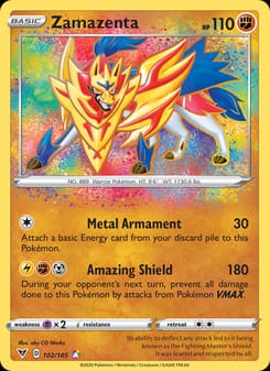 Zamazenta 102/185 Amazing Rare – Vivid Voltage Pokémon card