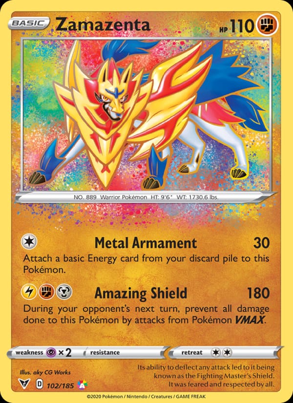 Zamazenta 102/185 Vivid Voltage Pokémon card