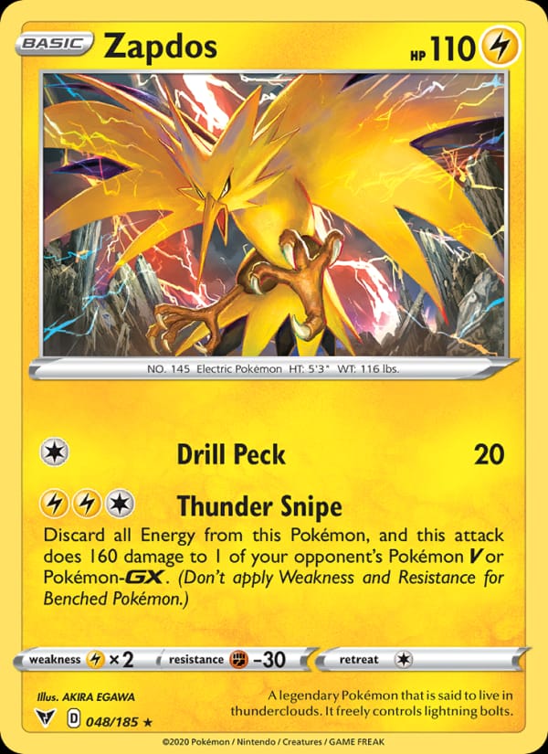 Zapdos 048/185 Vivid Voltage Pokémon card