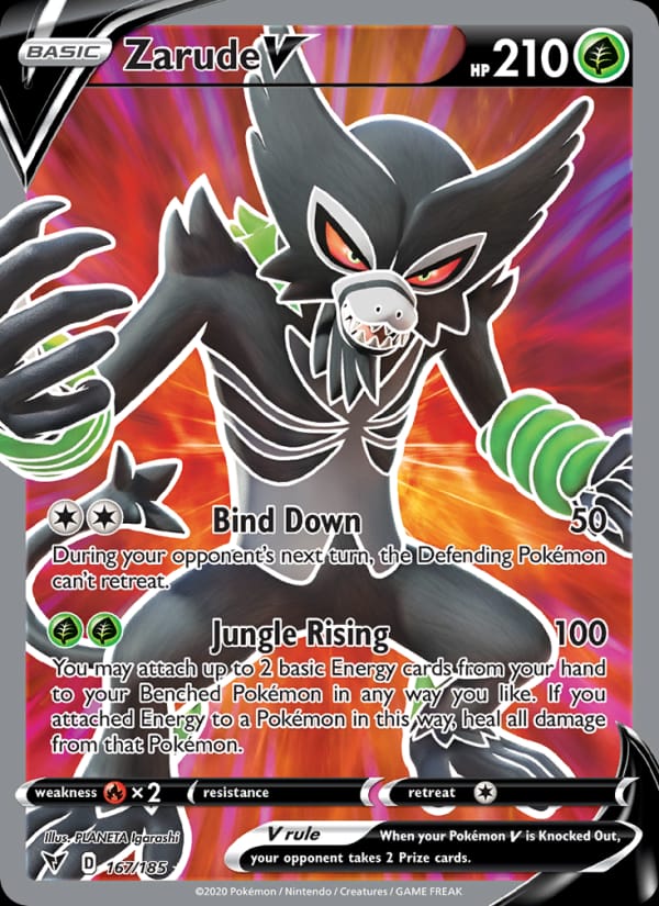 Zarude V 167/185 Vivid Voltage Pokémon card