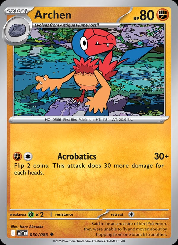Archen 050/086 White Flare Pokémon card
