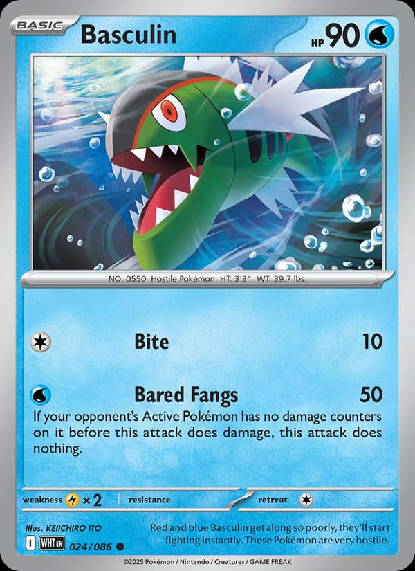Basculin 024/086 White Flare Pokémon card