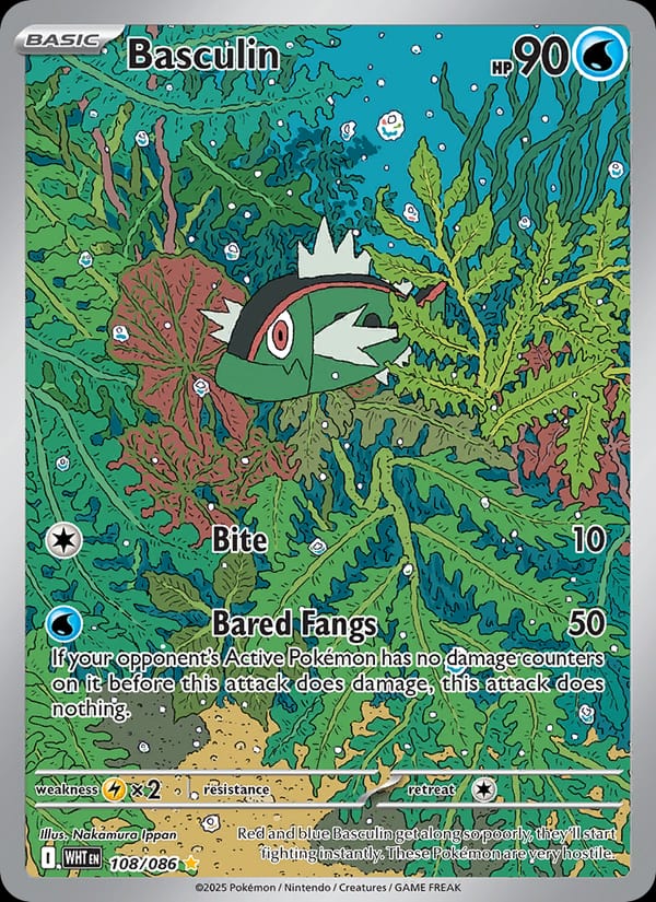 Basculin 108/086 White Flare Pokémon card
